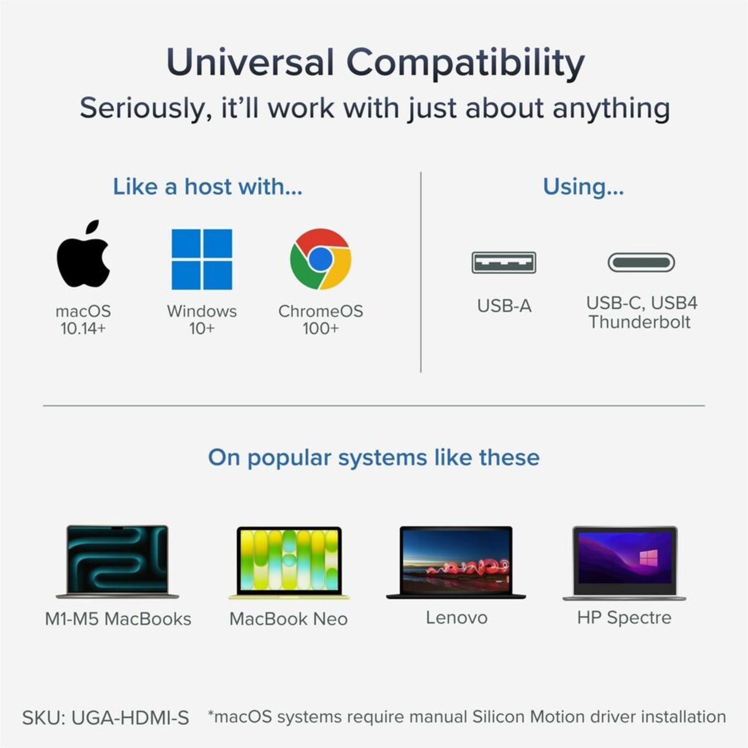 Plugable - Graphics card - SM768 - USB-C / USB-A - HDMI - for Plugable TBT3-UDZ - Image 6