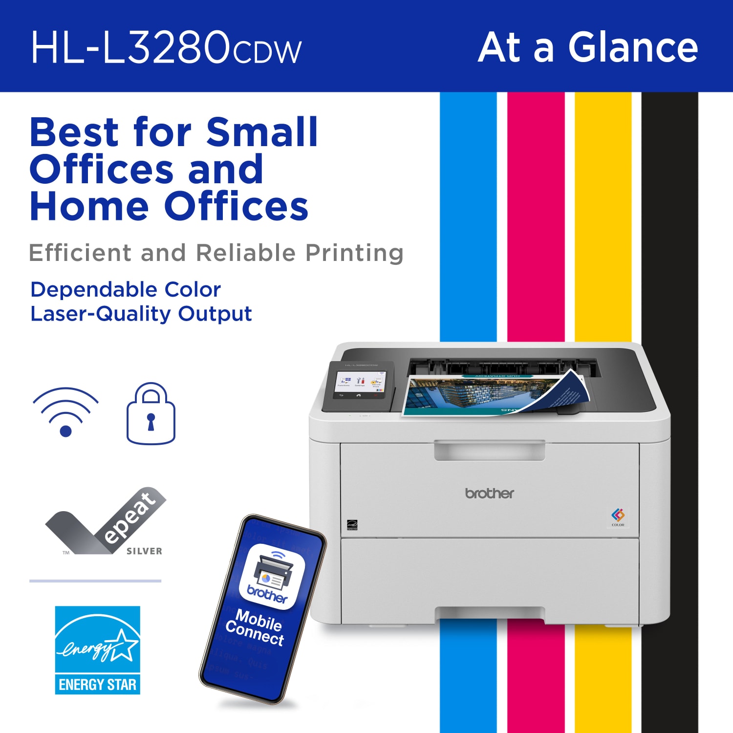 Brother HL-L3280CDW Wireless Compact Digital Laser Color Printer With Refresh EZ Print Eligibility - Image 4
