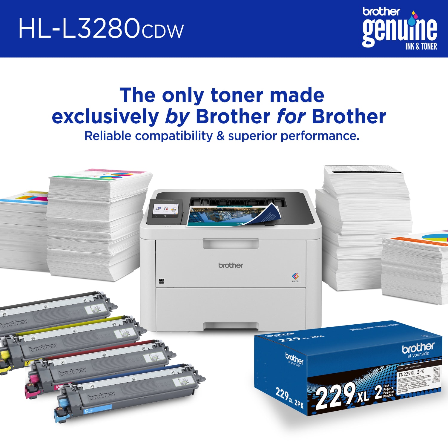 Brother HL-L3280CDW Wireless Compact Digital Laser Color Printer With Refresh EZ Print Eligibility - Image 5