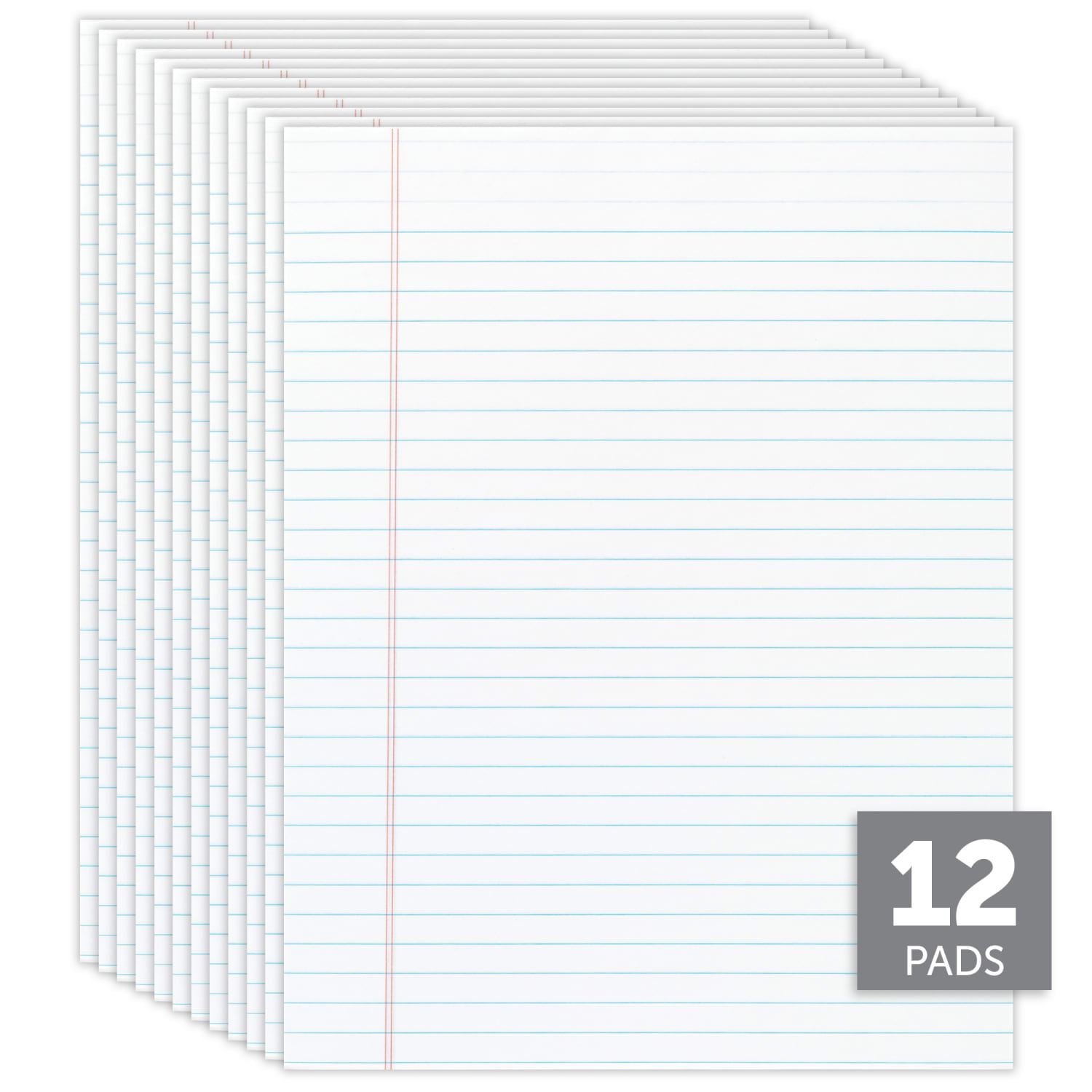 Office Depot Brand Glue-Top Legal Pads, 8 1/2in x 11in, Legal Ruled, 50 Sheets, White, Pack Of 12 Pads - Image 4