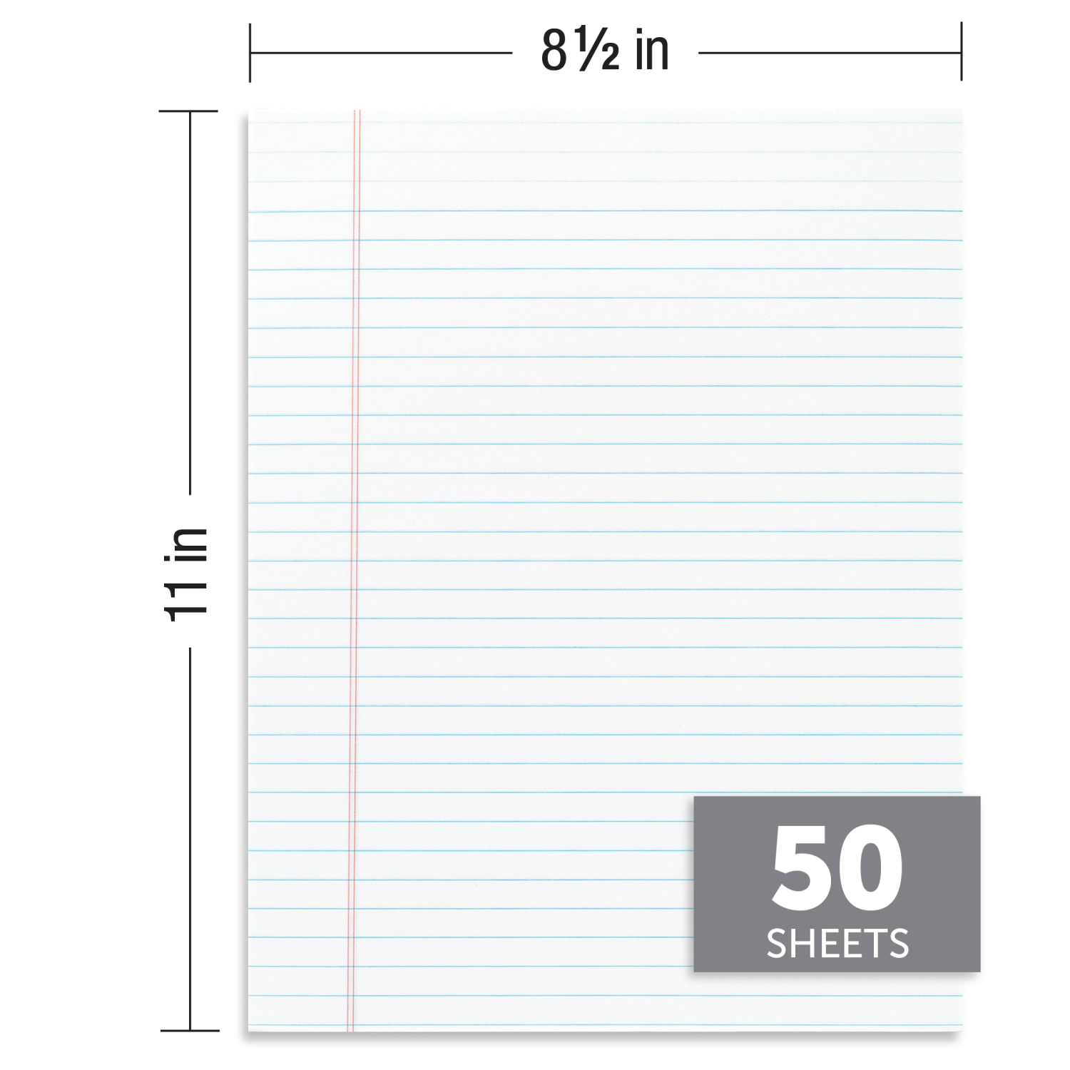 Office Depot Brand Glue-Top Legal Pads, 8 1/2in x 11in, Legal Ruled, 50 Sheets, White, Pack Of 12 Pads - Image 5