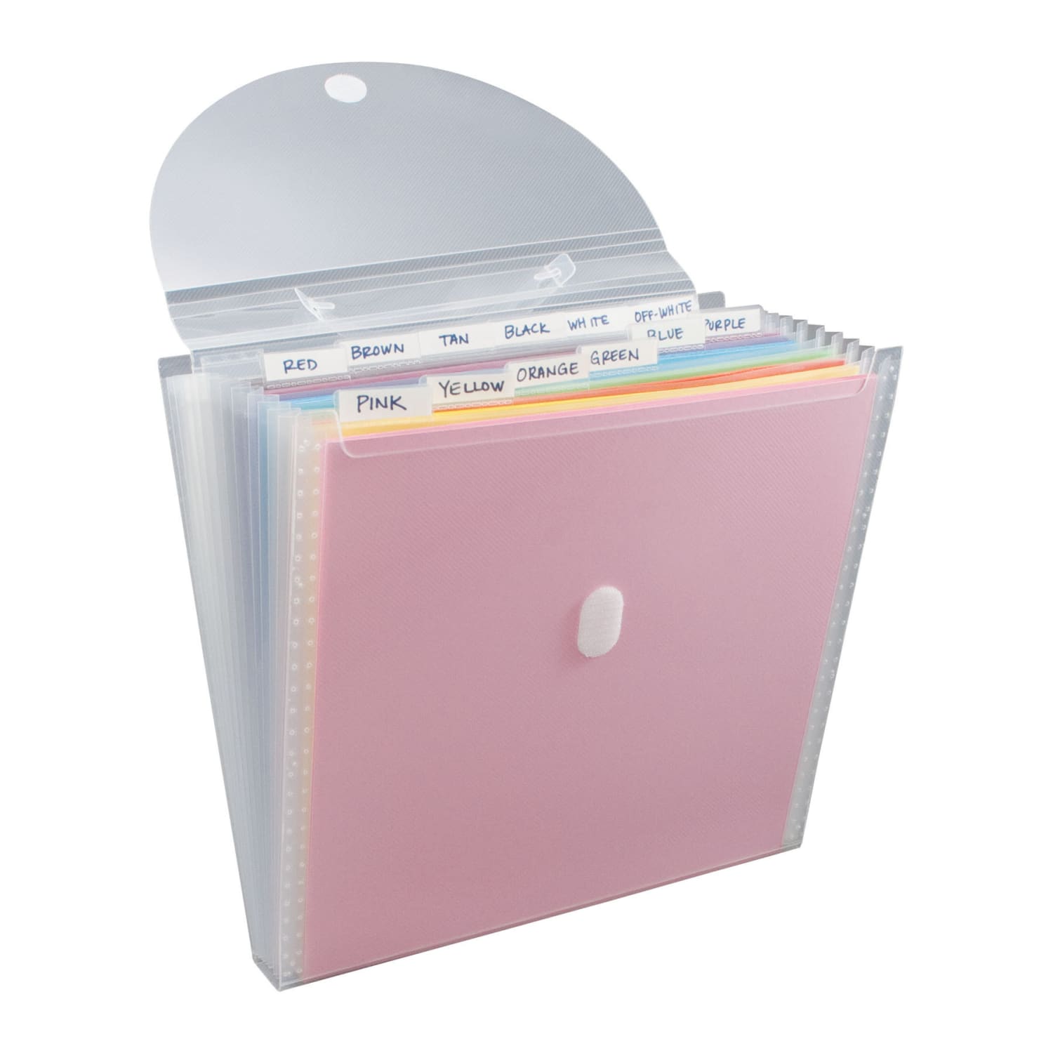 Storage Studios Expandable Paper Organizer, 12 Pockets, 13.25inH x 13inW x 1.5inD, Translucent - Image 3