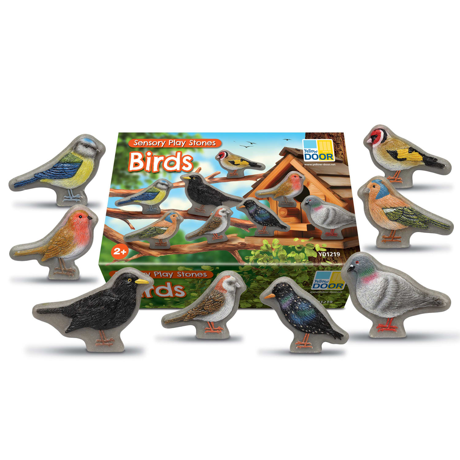 Yellow Door Sensory Play Stones, Birds, Set Of 8 - Image 3