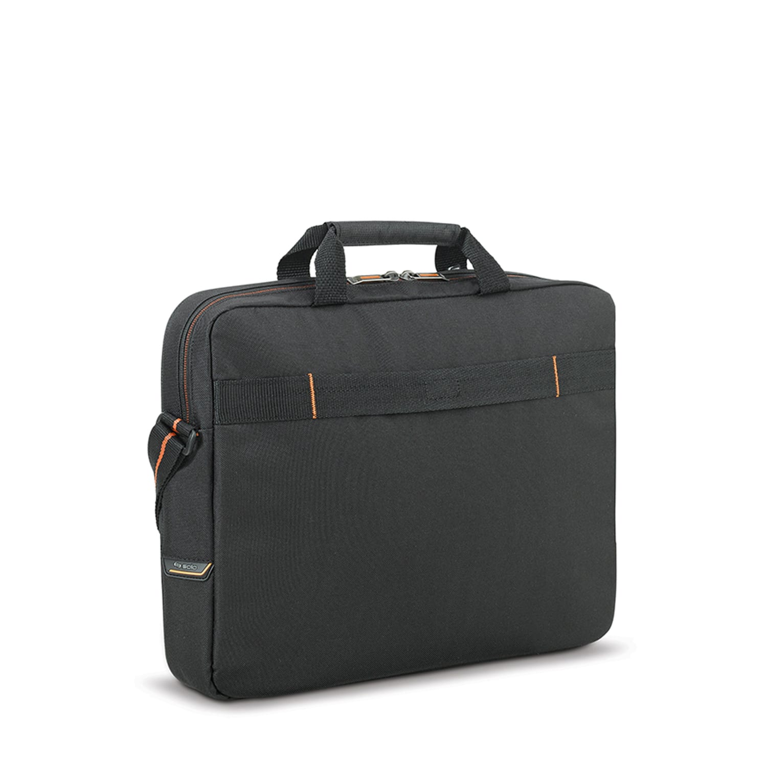 Solo New York Ace Slim Briefcase For 15.6in Laptops, Black/Orange - Image 5