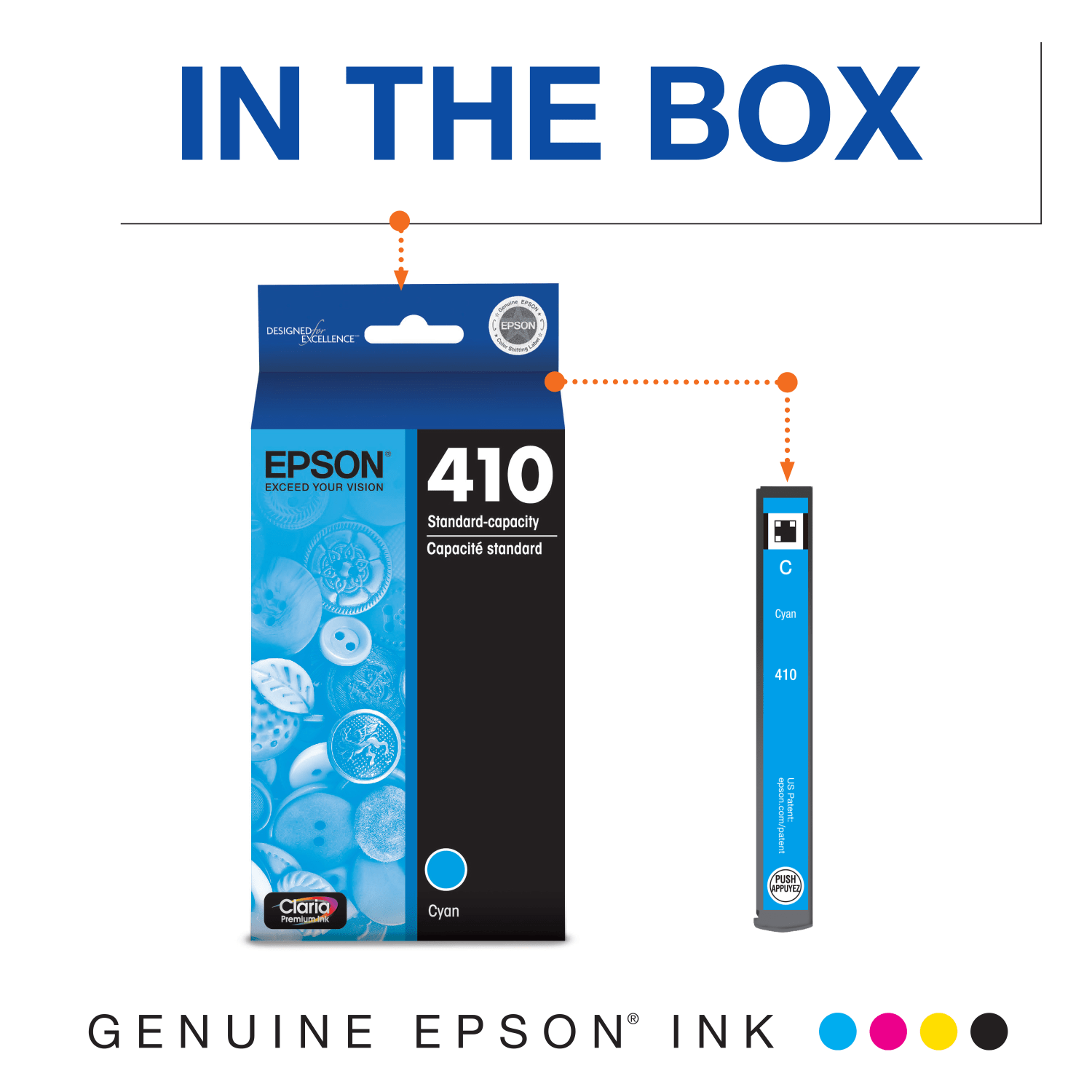 Epson 410 Claria Premium Cyan Ink Cartridge, T410220-S - Image 3