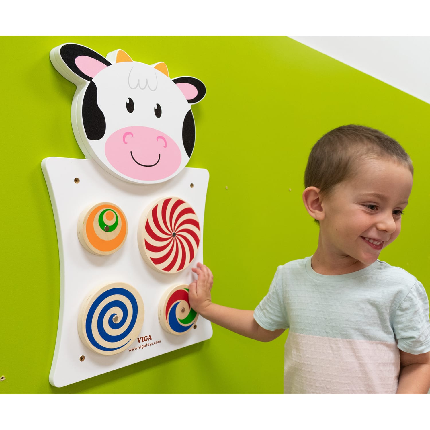 Learning Advantage Activity Wall Panel, Toddler Activity Center, 14.25inL x 21.75inH x 1.25inD, Cow - Image 4