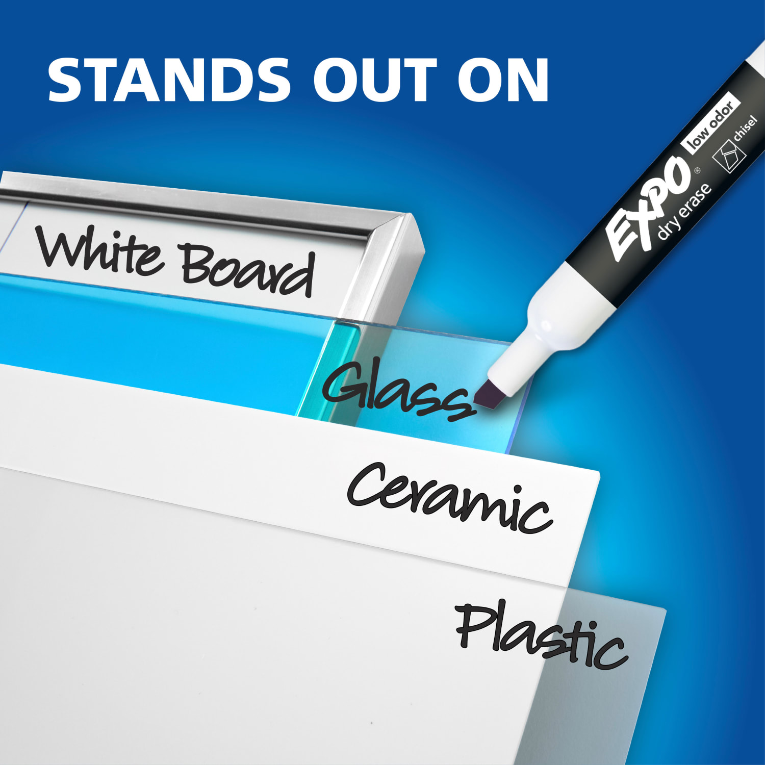 EXPO Low-Odor Dry-Erase Markers, Chisel Point, Black, Pack Of 4 - Image 6