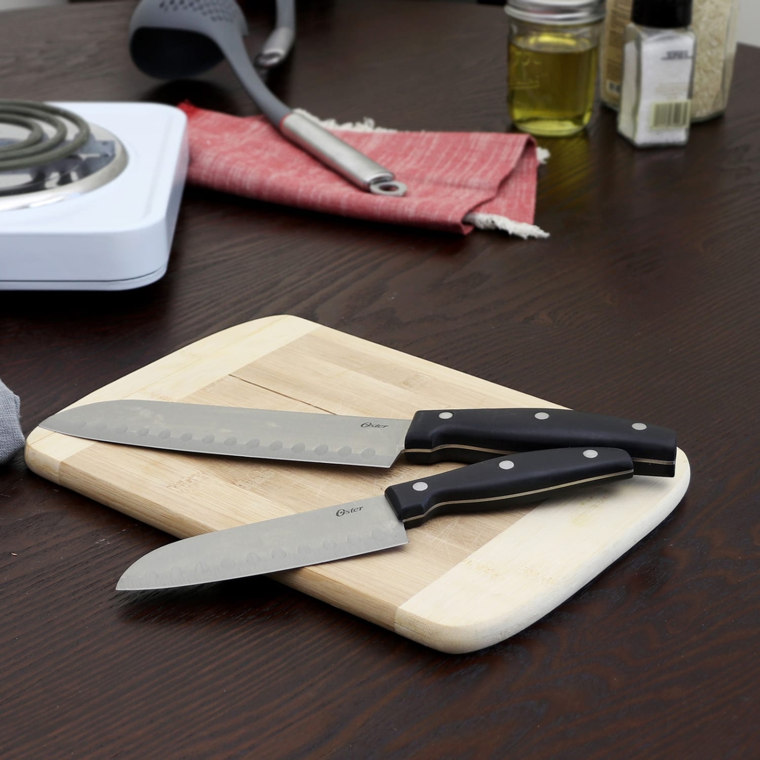 Oster Granger 2-Piece Stainless-Steel Santoku Knife Set - Image 4