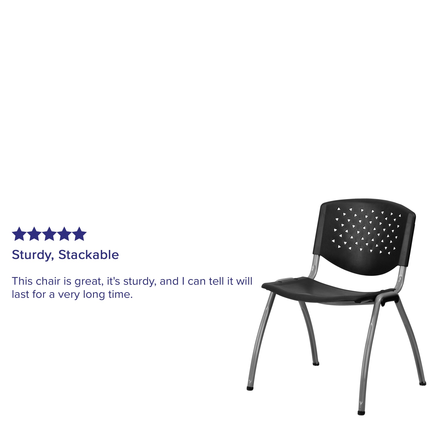 Flash Furniture HERCULES Series Plastic Stack Chair With Titanium Frame BlackGray PopularChairscom