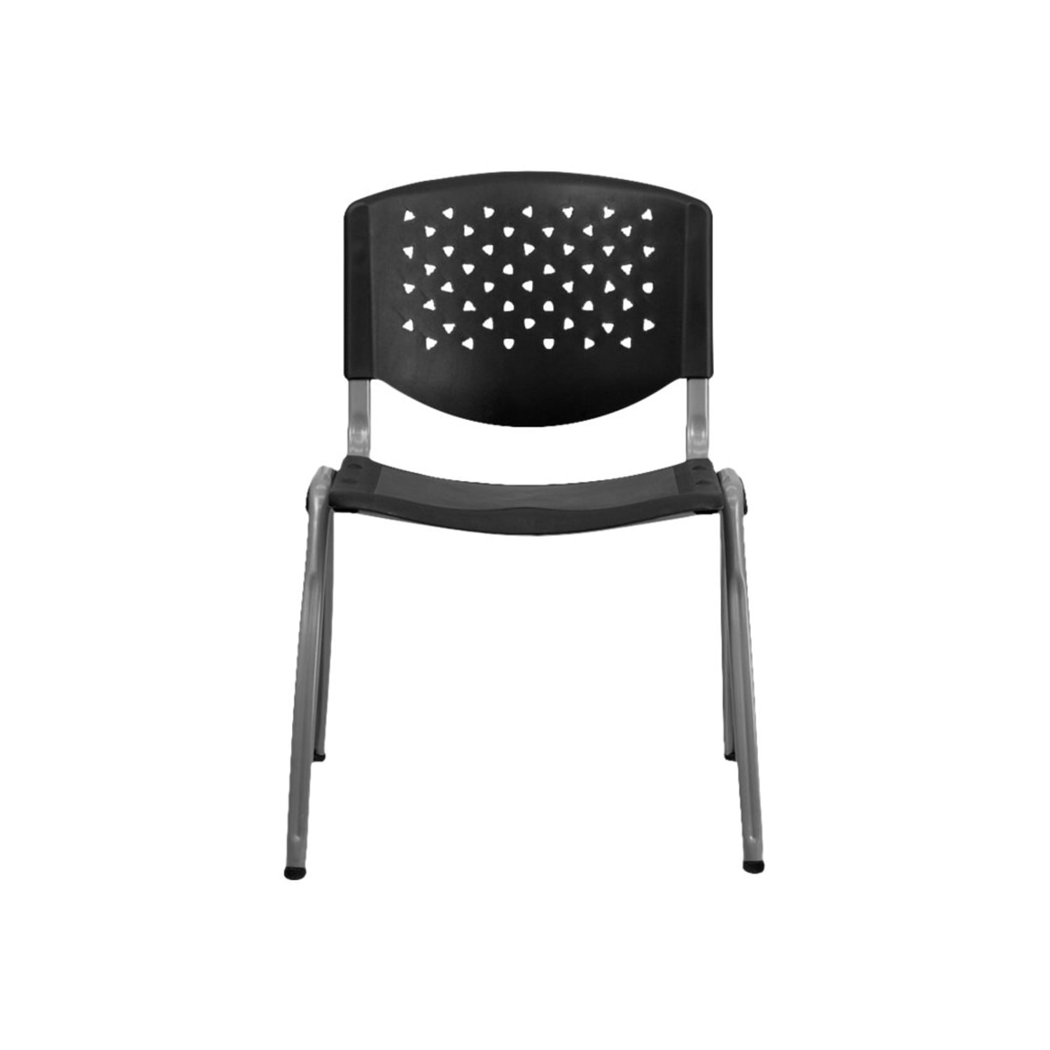 Flash Furniture HERCULES Series Plastic Stack Chair With Titanium Frame BlackGray PopularChairscom