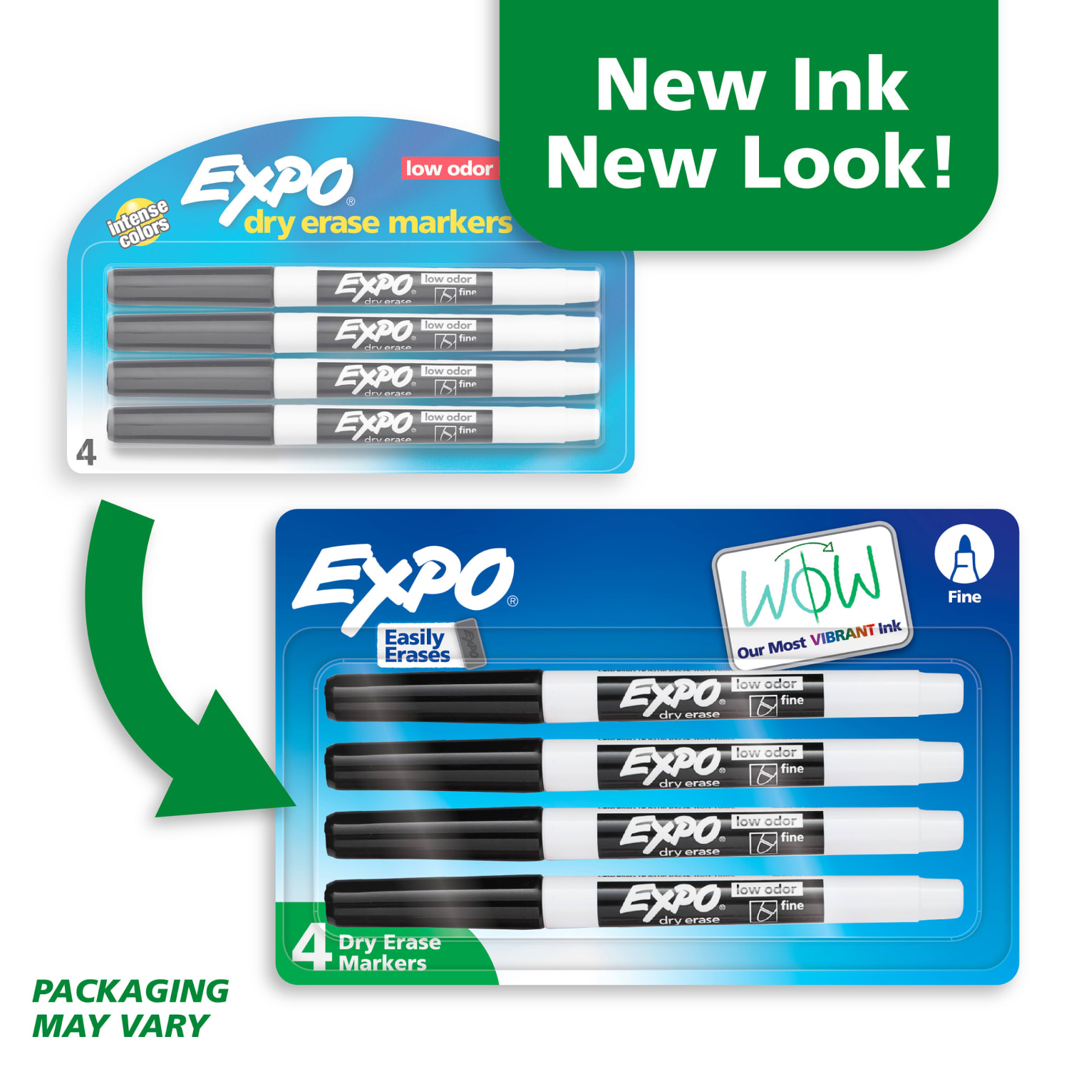 EXPO Low-Odor Dry-Erase Markers, Fine Point, Black, Pack Of 4 - Image 3