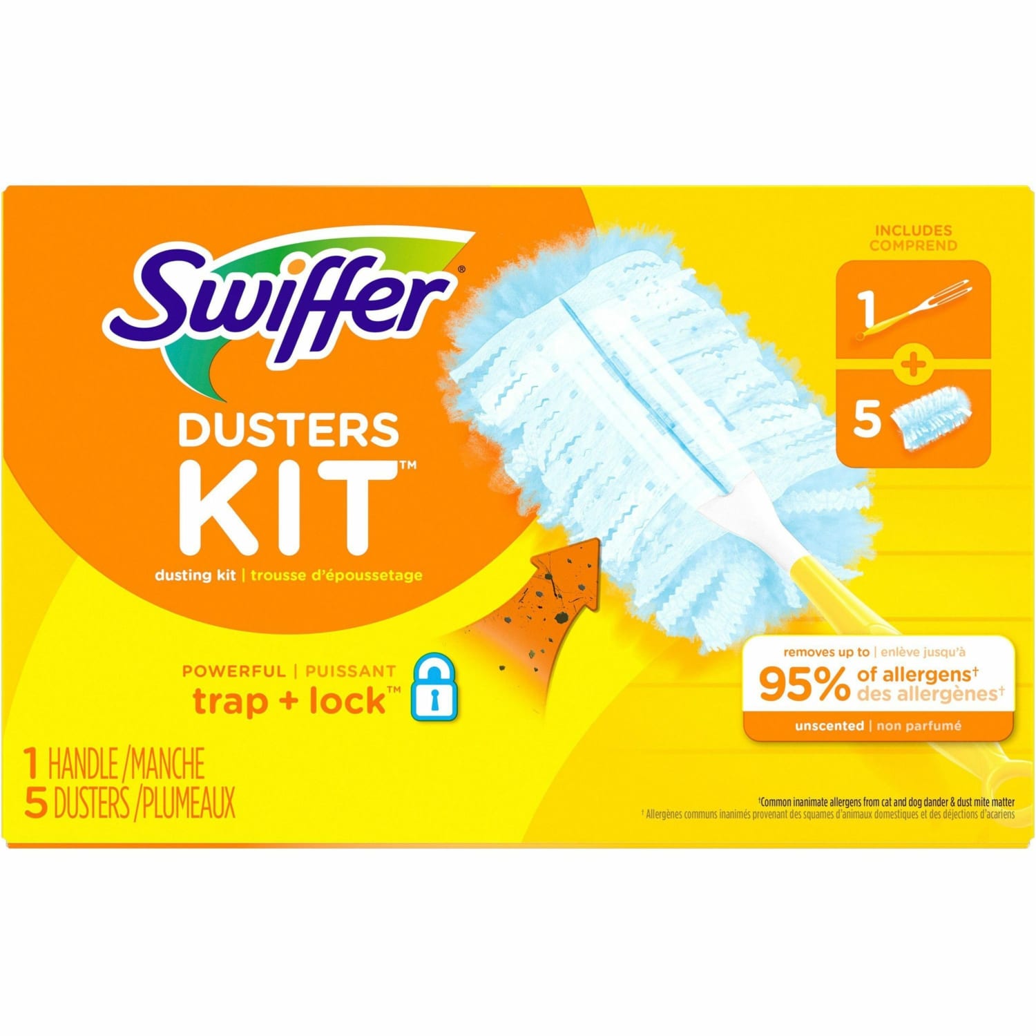 Swiffer Unscented Duster Kit - 5 pieces/Kit - 6 / Carton - Fiber - Blue, Yellow - Image 3