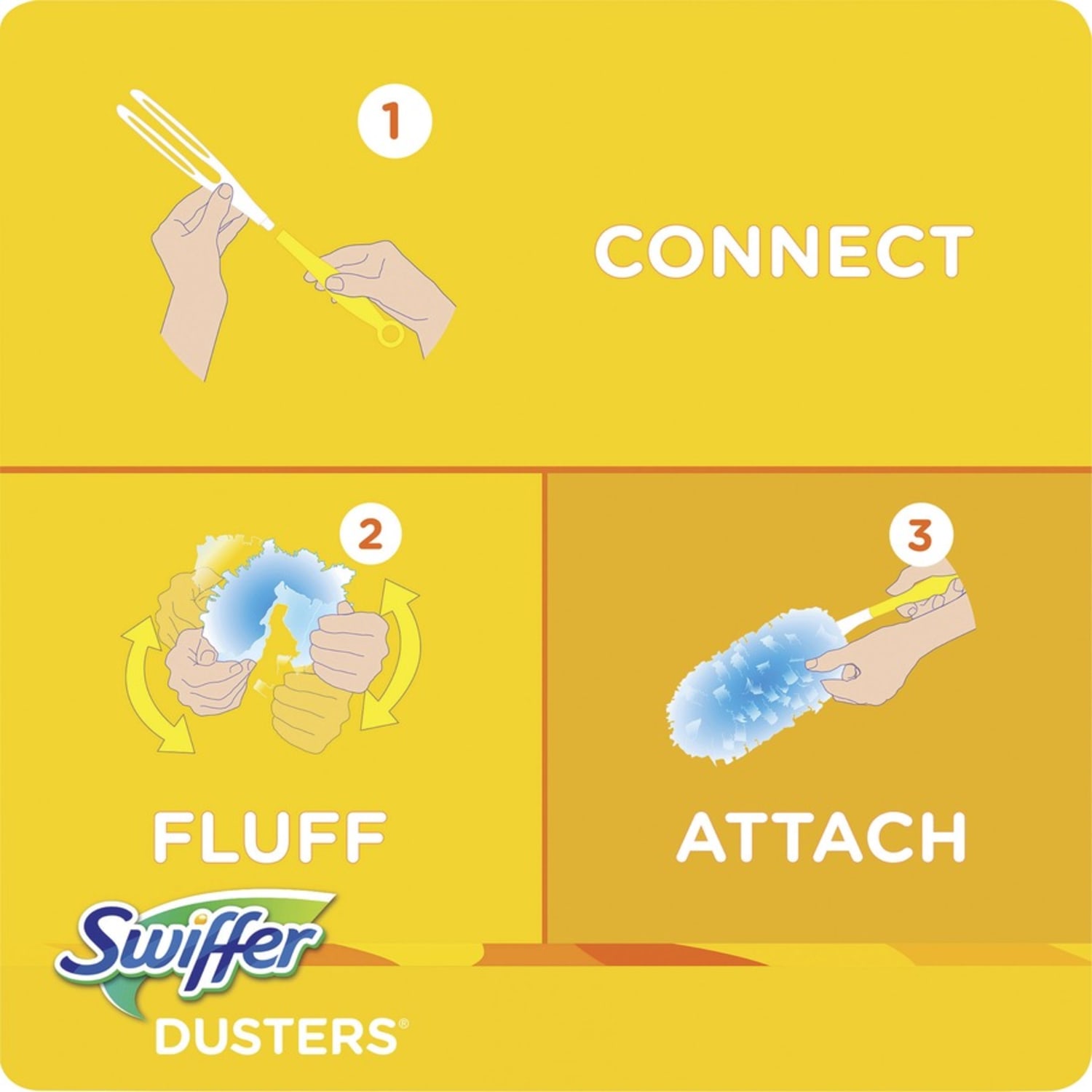 Swiffer Unscented Duster Kit - 5 pieces/Kit - 6 / Carton - Fiber - Blue, Yellow - Image 6