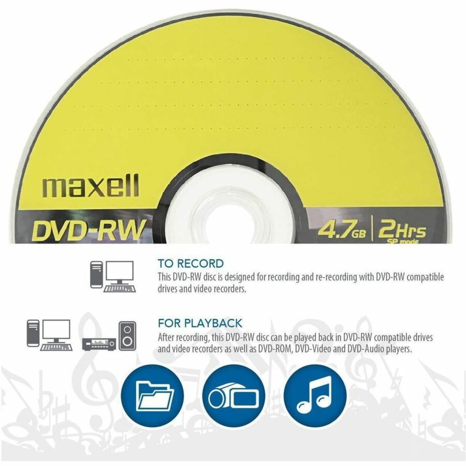Maxell DVD-RW Rewritable Media Discs, 4.7GB/120-Minute, Pack Of 15 - Image 5