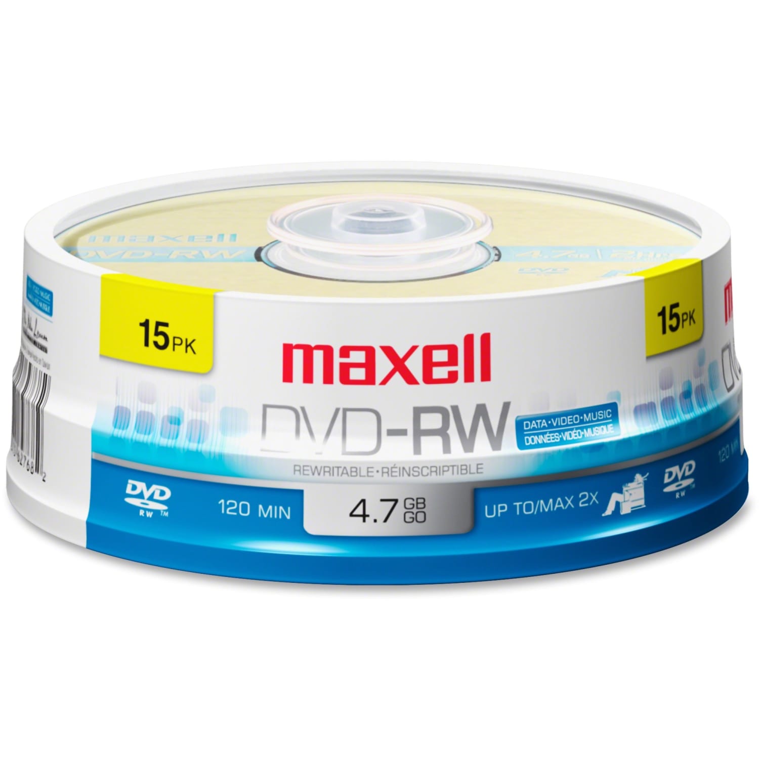 Maxell DVD-RW Rewritable Media Discs, 4.7GB/120-Minute, Pack Of 15 - Image 3