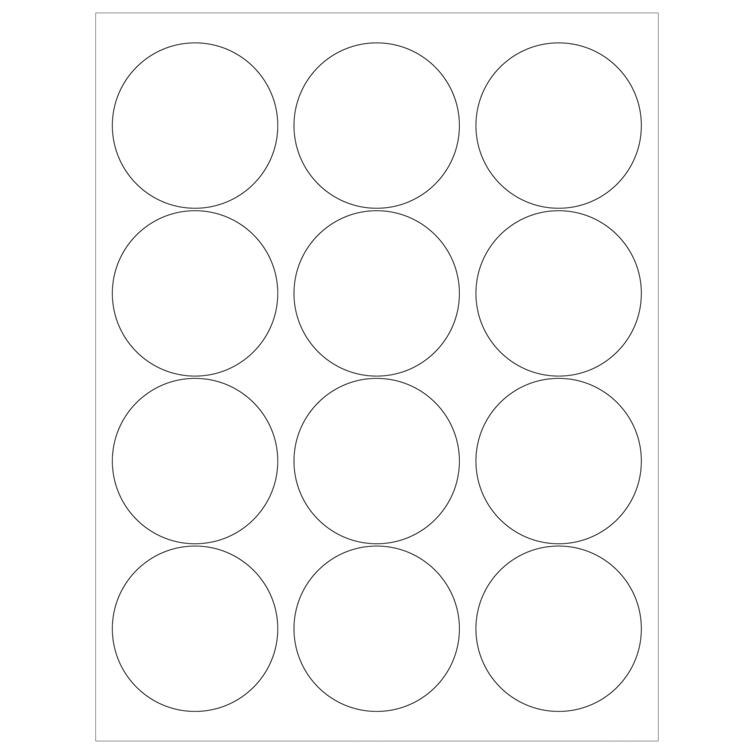 Tape Logic Inkjet/Laser Labels, LL146, Round, 2 1/2in, White, Case Of 1,200