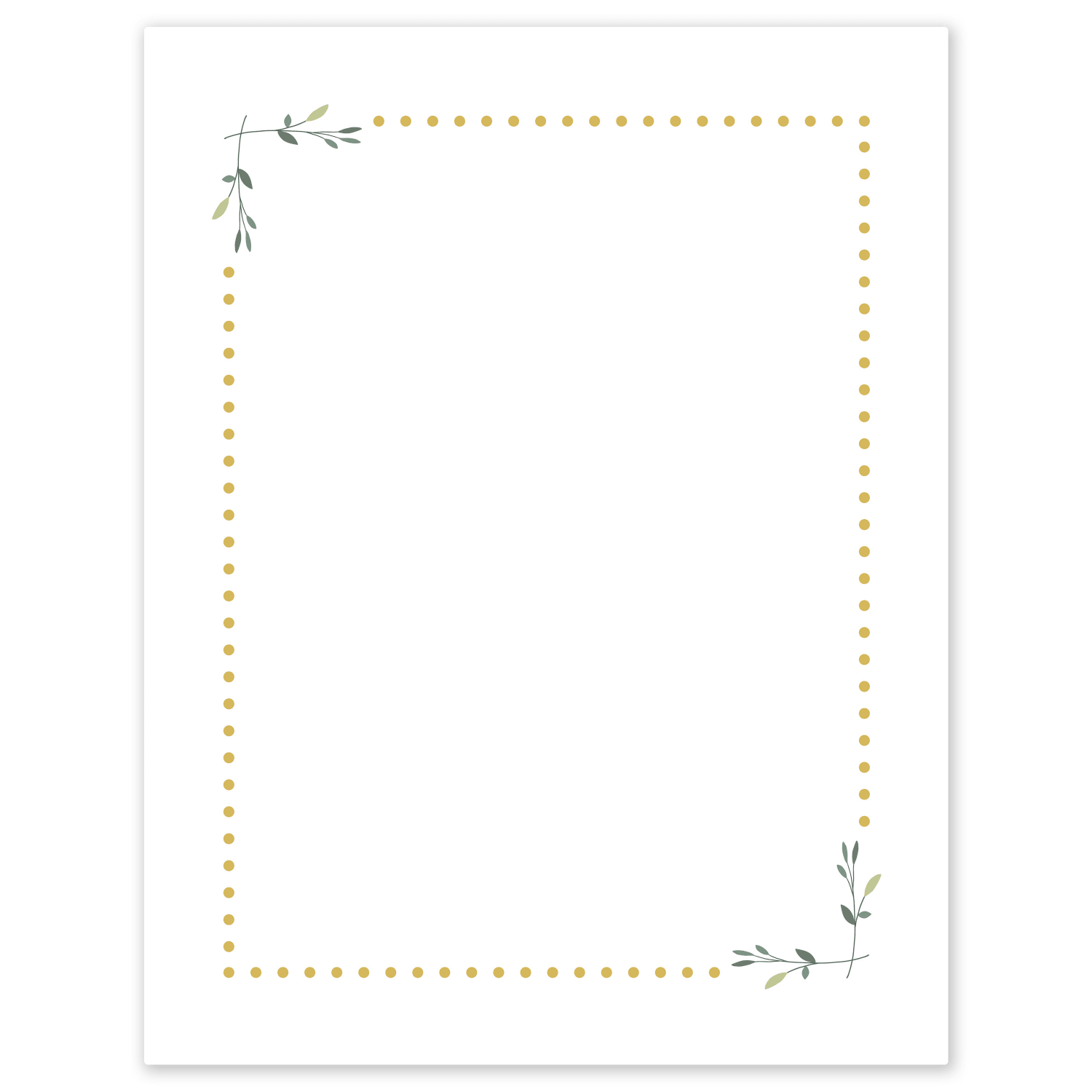 Avery Printable Cards, 8-1/2in x 11in, Matte White With Gold Dots/Green Floral Design, Pack Of 10