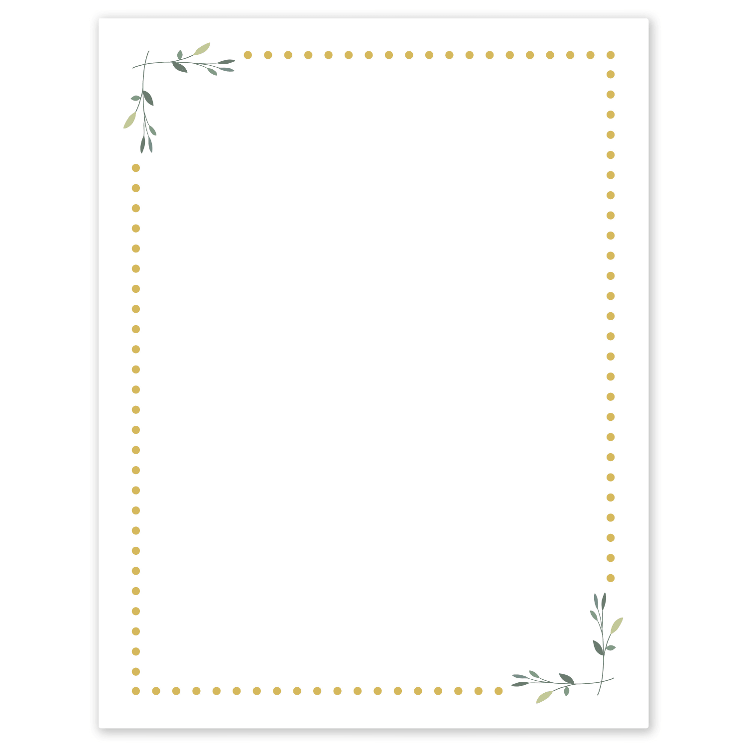 Avery Printable Cards, 8-1/2in x 11in, Matte White With Gold Dots/Green Floral Design, Pack Of 10 - Image 3