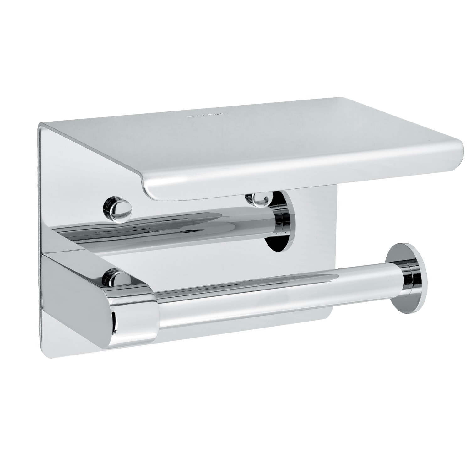Alpine Single Toilet Paper Holders With Shelf Storage Racks, 3-15/16in x 5-1/2in x 3-13/16in, Chrome, Pack Of 2 Holders - Image 3