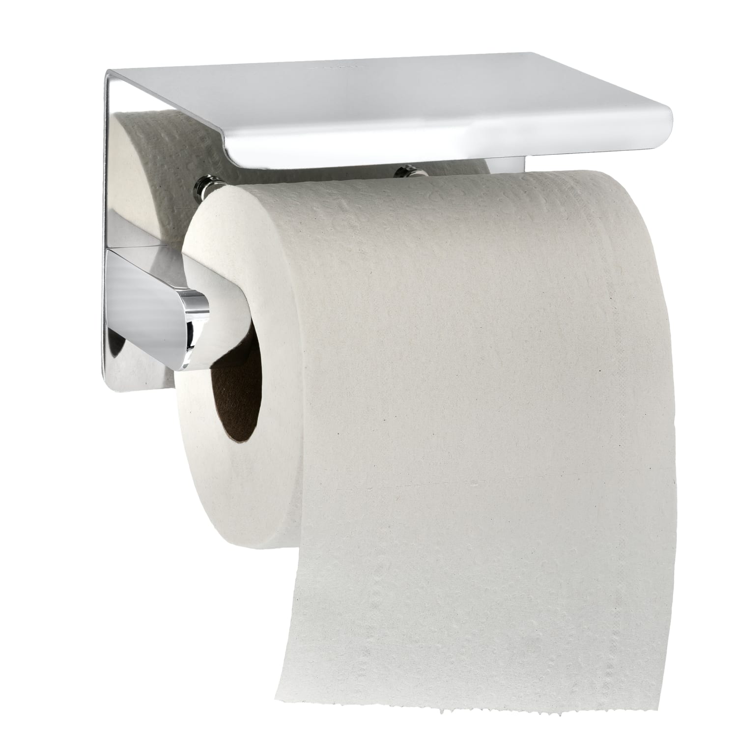 Alpine Single Toilet Paper Holders With Shelf Storage Racks, 3-15/16in x 5-1/2in x 3-13/16in, Chrome, Pack Of 2 Holders - Image 4