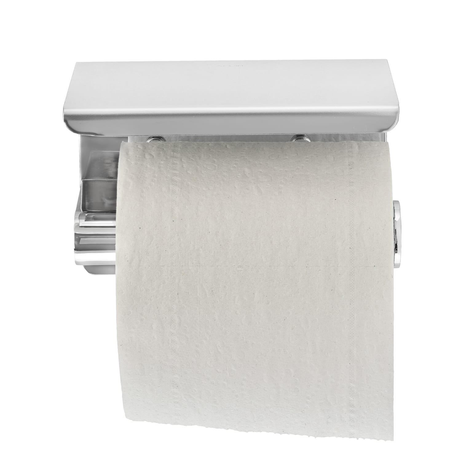 Alpine Single Toilet Paper Holders With Shelf Storage Racks, 3-15/16in x 5-1/2in x 3-13/16in, Chrome, Pack Of 2 Holders - Image 5