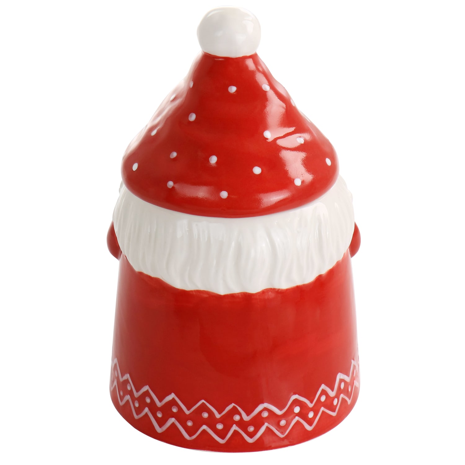 Gibson Home Happy Gnome Durastone Cookie Jar, 7-1/2in, Red - Image 3