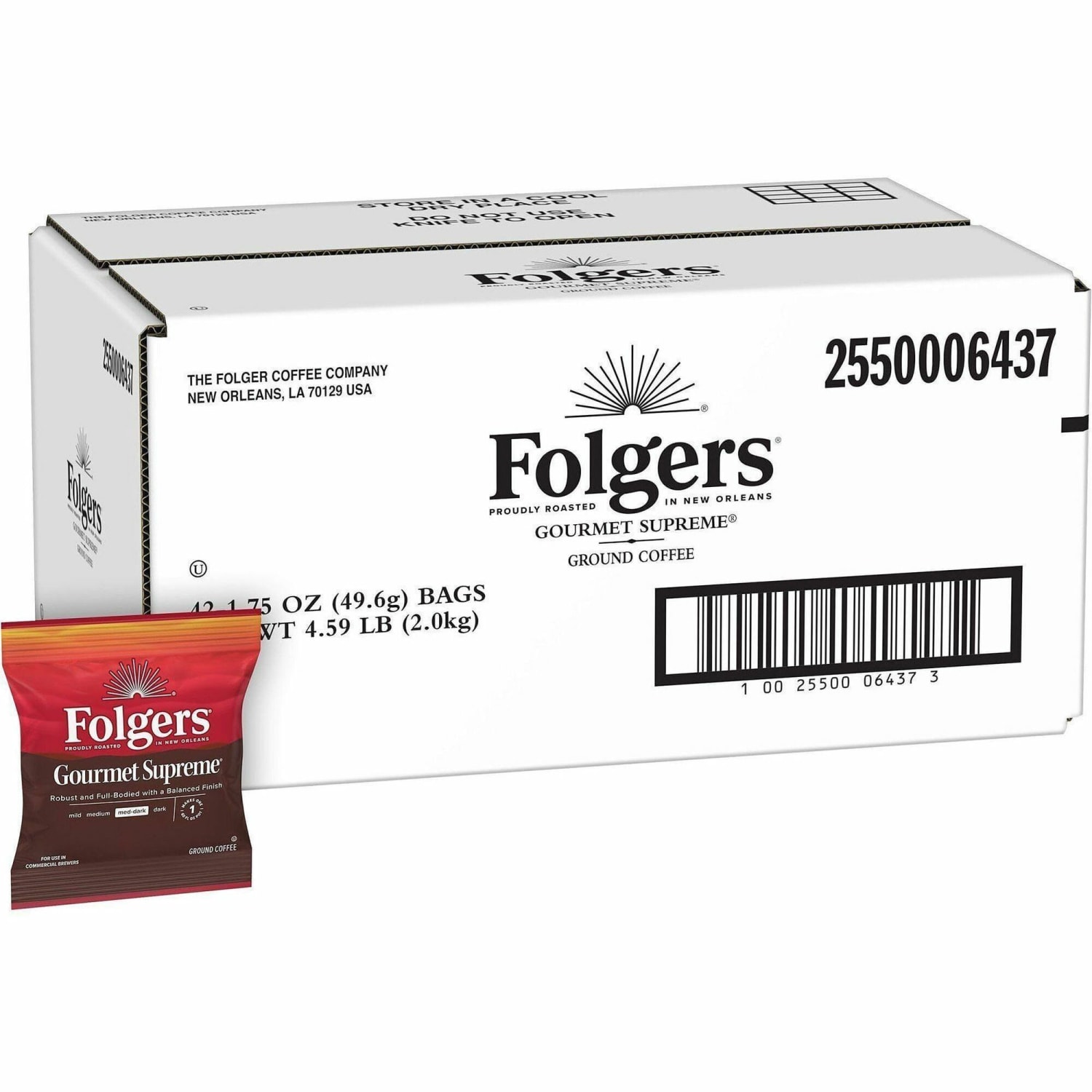 Folgers Gourmet Supreme Ground Coffee, 1.8 Oz., Carton Of 42 Bags - Image 3