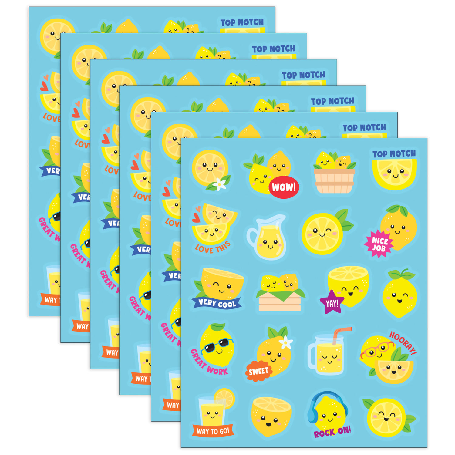 Teacher Created Resources Smelly Stickers, Lemon, 120 Per Pack, Set Of 6 Packs