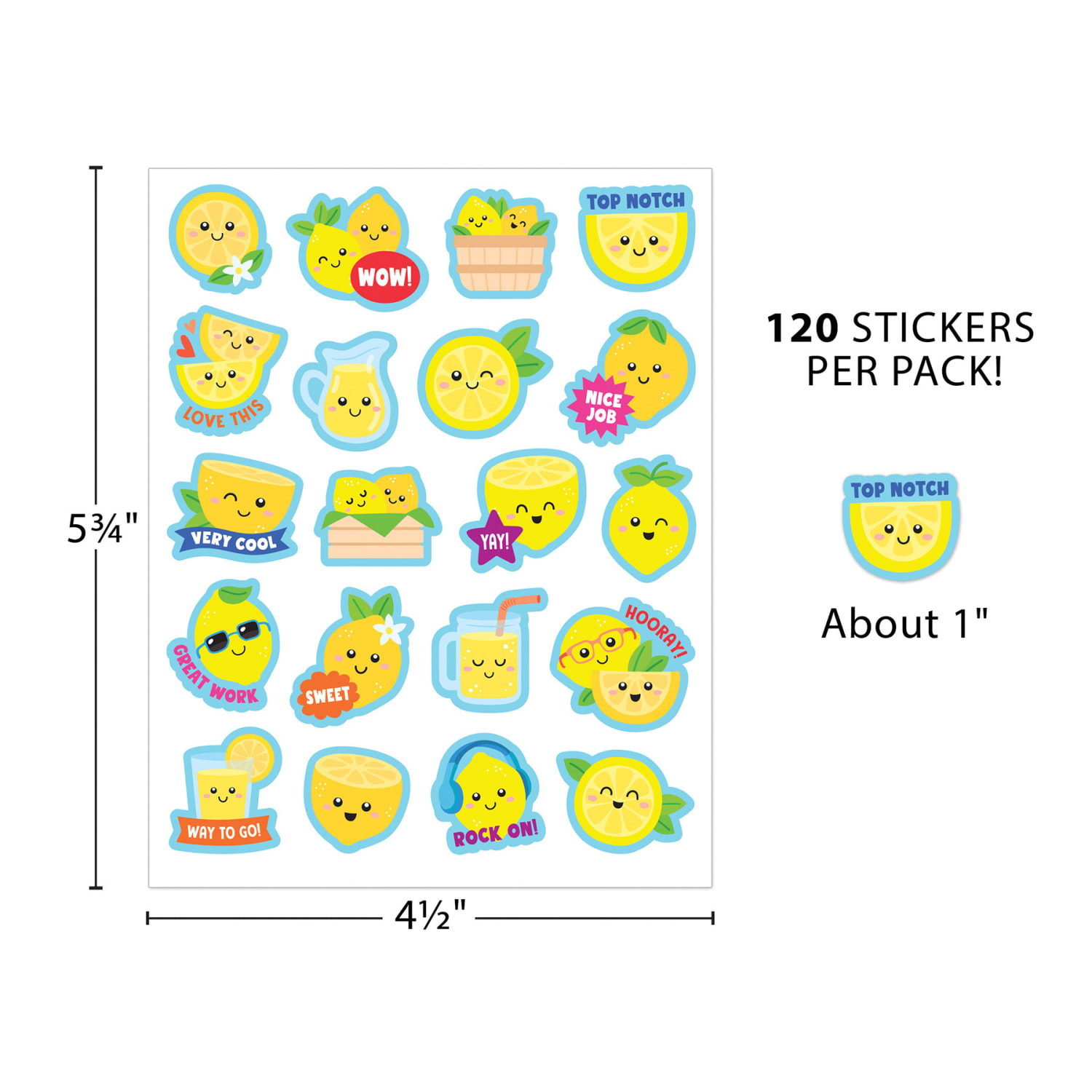 Teacher Created Resources Smelly Stickers, Lemon, 120 Per Pack, Set Of 6 Packs - Image 5
