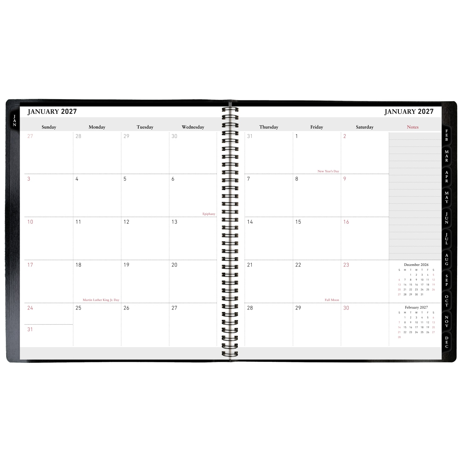 Office Depot Brand Monthly Planner, 9in x 11in, Black, January 2027 to January 2028, OD71060027 - Image 3
