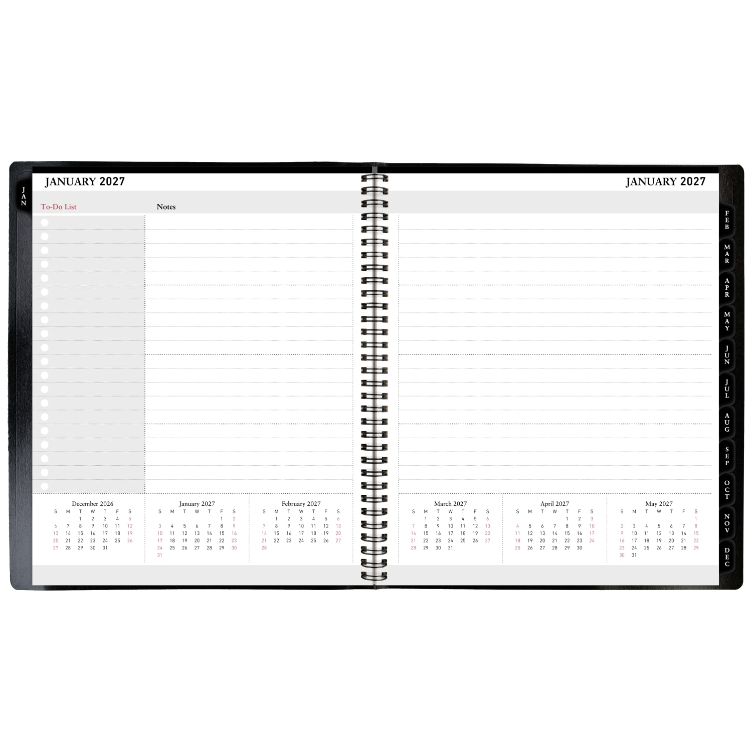 Office Depot Brand Monthly Planner, 9in x 11in, Black, January 2027 to January 2028, OD71060027 - Image 4