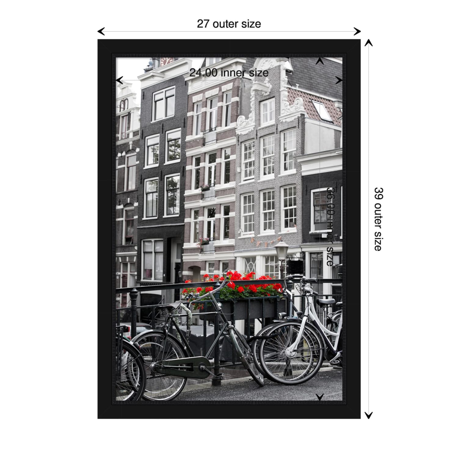 Amanti Art Picture Frame, 39in x 27in, Matted For 24in x 36in, Avon Black - Image 6