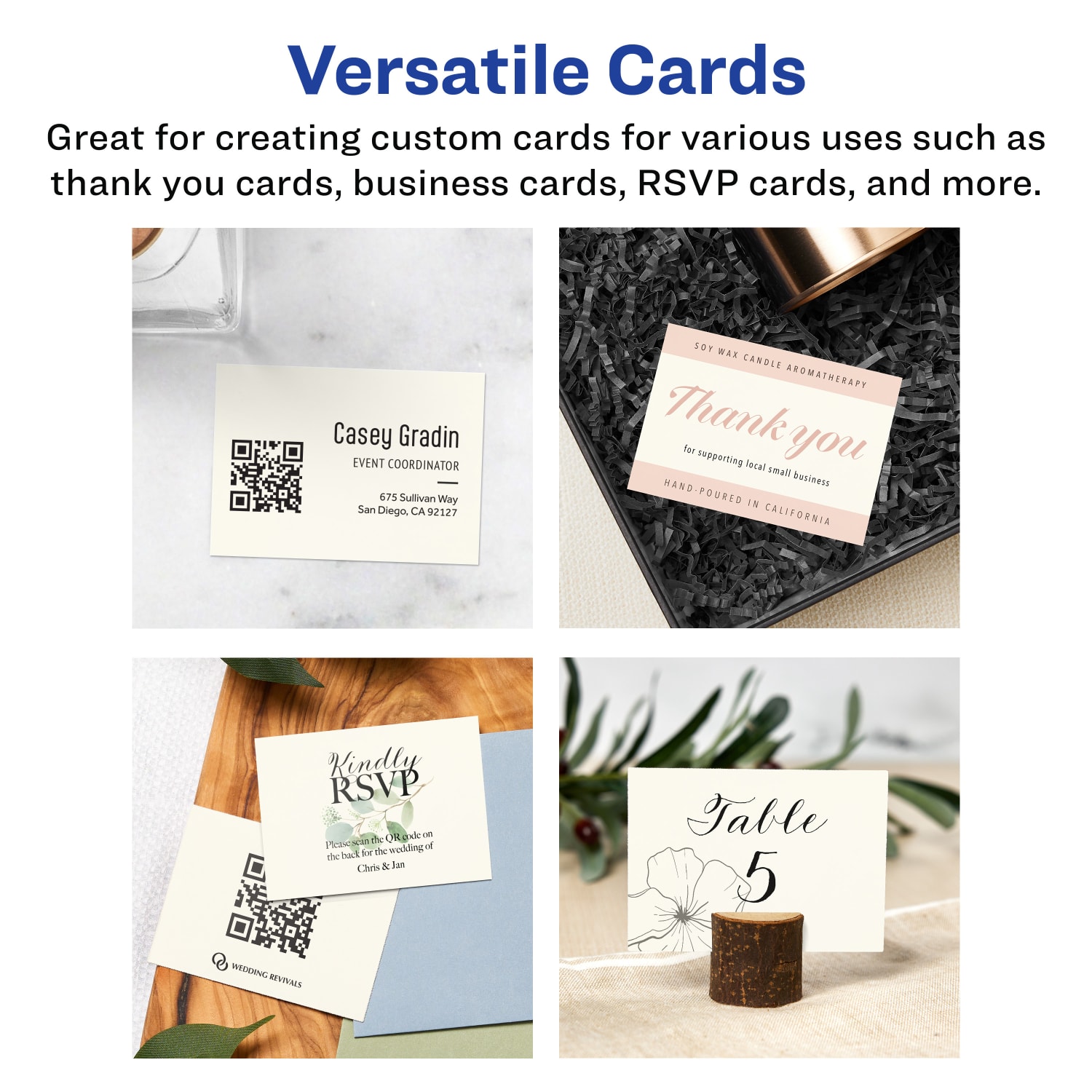 Avery Printable Business Cards With Sure Feed Technology, 95272-MIC50, Rectangle, 2.5in x 3.5in, Matte Ivory, Pack Of 300 - Image 4