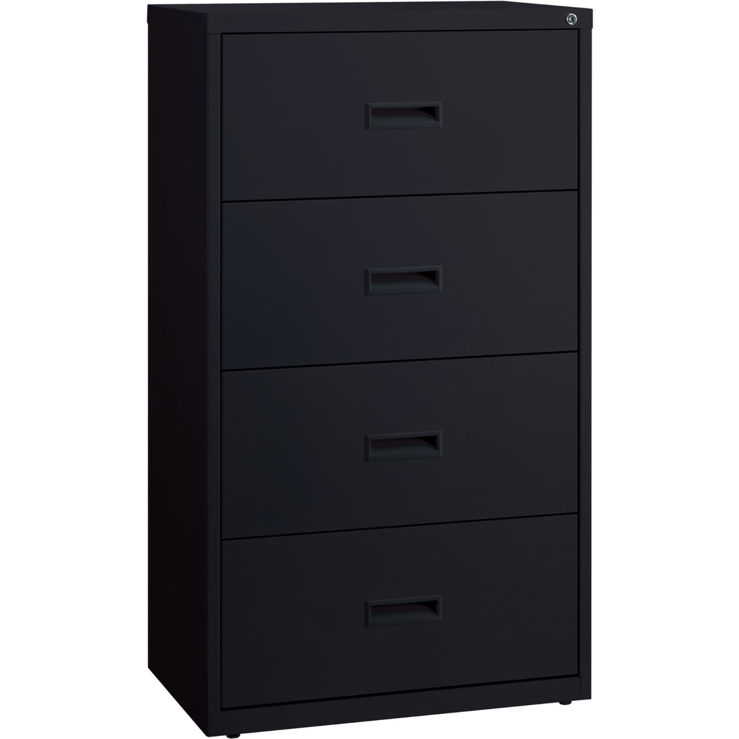 Lorell 30inW x 18-5/8inD Lateral 4-Drawer File Cabinet, Black - Image 4