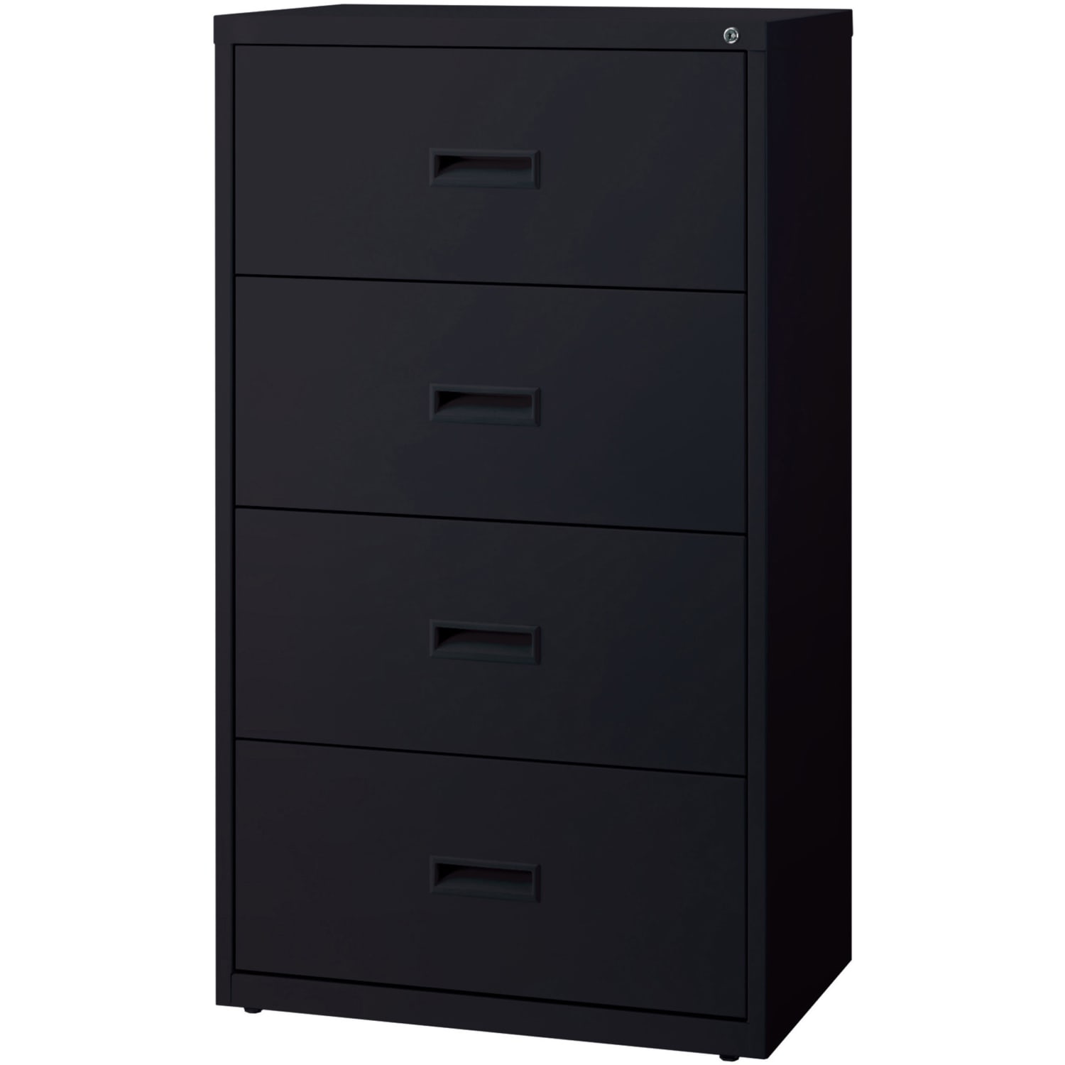 Lorell 30inW x 18-5/8inD Lateral 4-Drawer File Cabinet, Black - Image 5