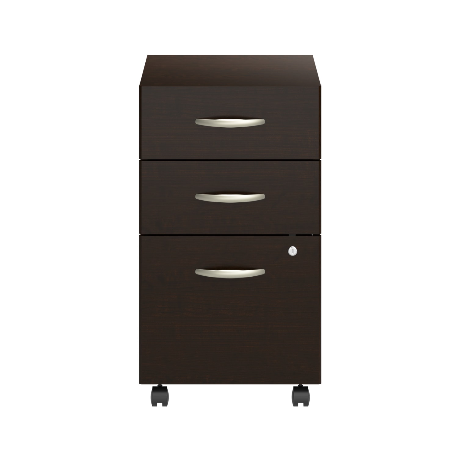 Bush Business Furniture Arrive 16inW 3 Drawer Mobile File Cabinet - Assembled, Mocha Cherry, Standard Delivery - Image 3