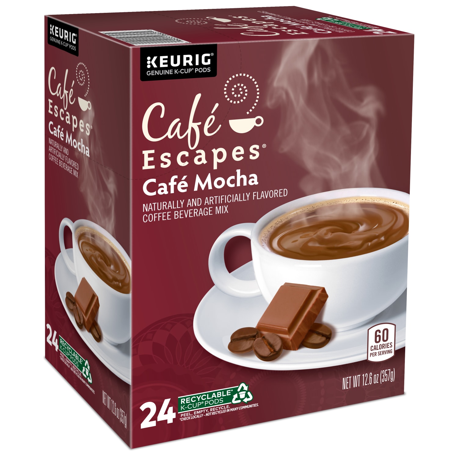 Cafe Escapes Cafe Mocha Keurig Single-Serve K-Cup Pods, 24 Pods Per Pack, Case Of 4 Packs - Image 5