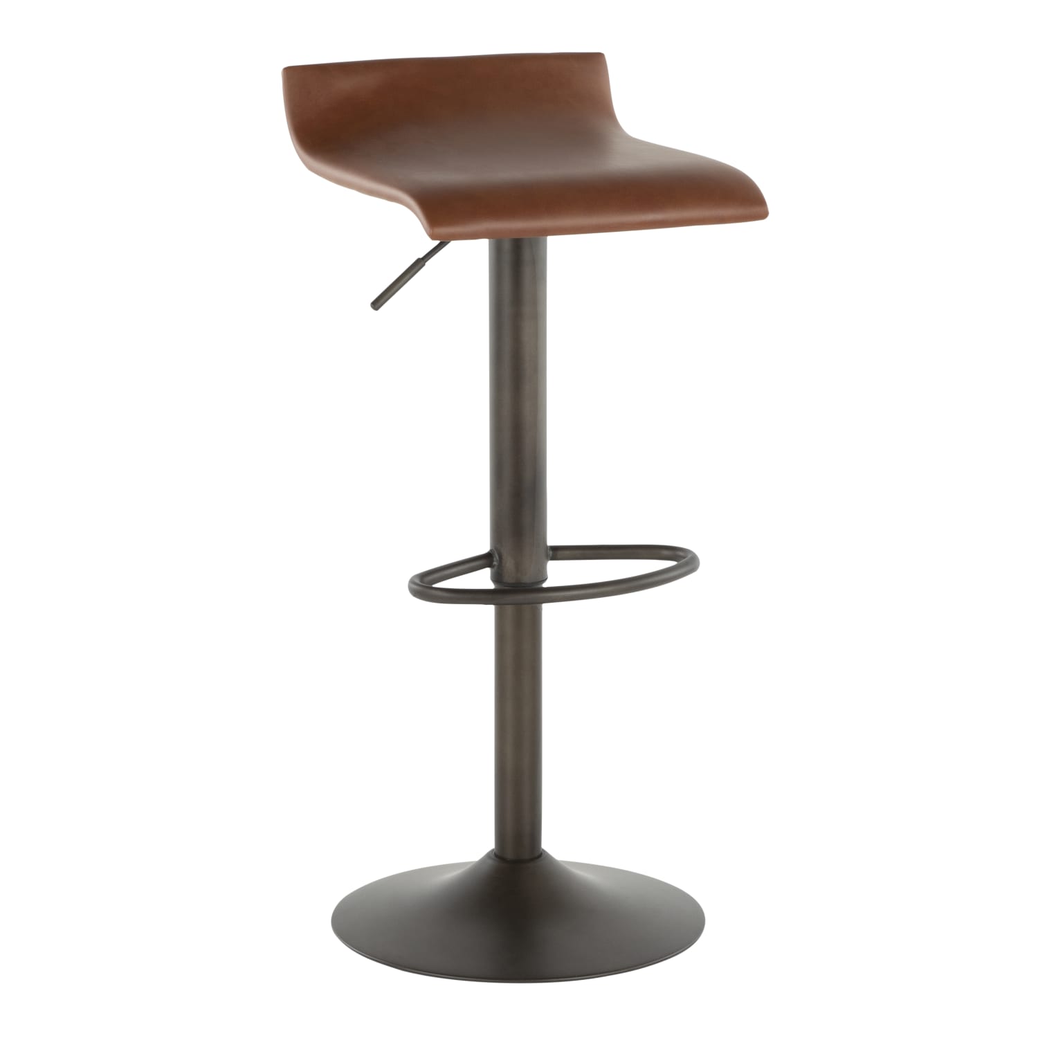 LumiSource Ale Bar Stools, Brown Seat/Antique Frame, Set of 2 Stools - Image 3