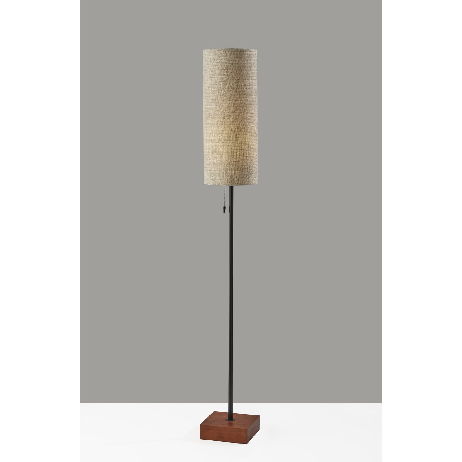 Adesso Trudy Floor Lamp, 62inH, Beige Fabric Shade/Walnut Base - Image 6