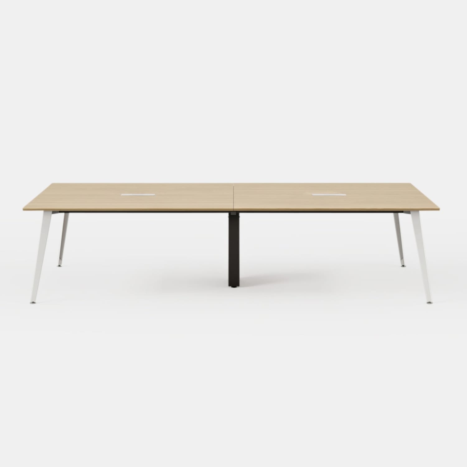 Branch Furniture Rectangle Conference Table, 30inH x 118inW x 48inD, Woodgrain Top/White Base - Image 4