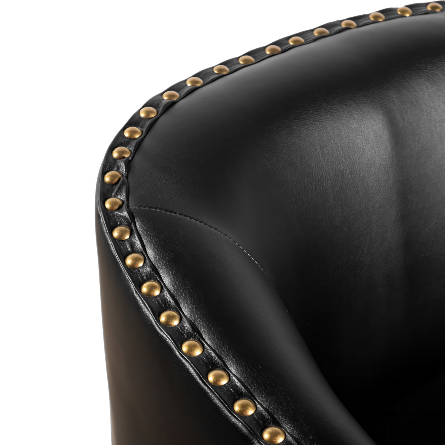 Flash Furniture Myles Club Style Commercial Barrel Accent Armchair with 360 deg Swivel Metal Base and Upholstery with Decorative Nail Head Trim Black PopularChairscom