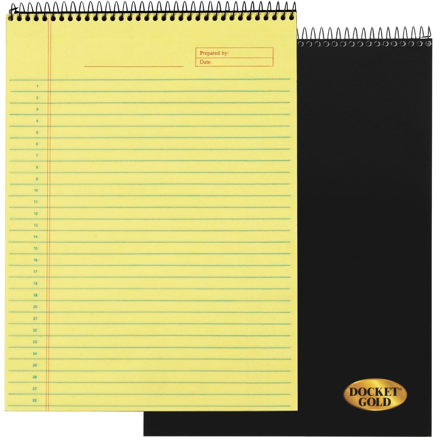 TOPS Docket Gold Wirebound Writing Tablet, 8 1/2in x 11in, 70 Sheets, Canary - Image 3