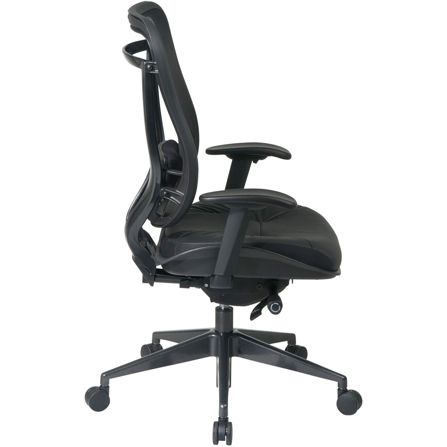 Office Star Space 818A Executive Bonded Leather High Back Chair BlackGunmetal PopularChairscom