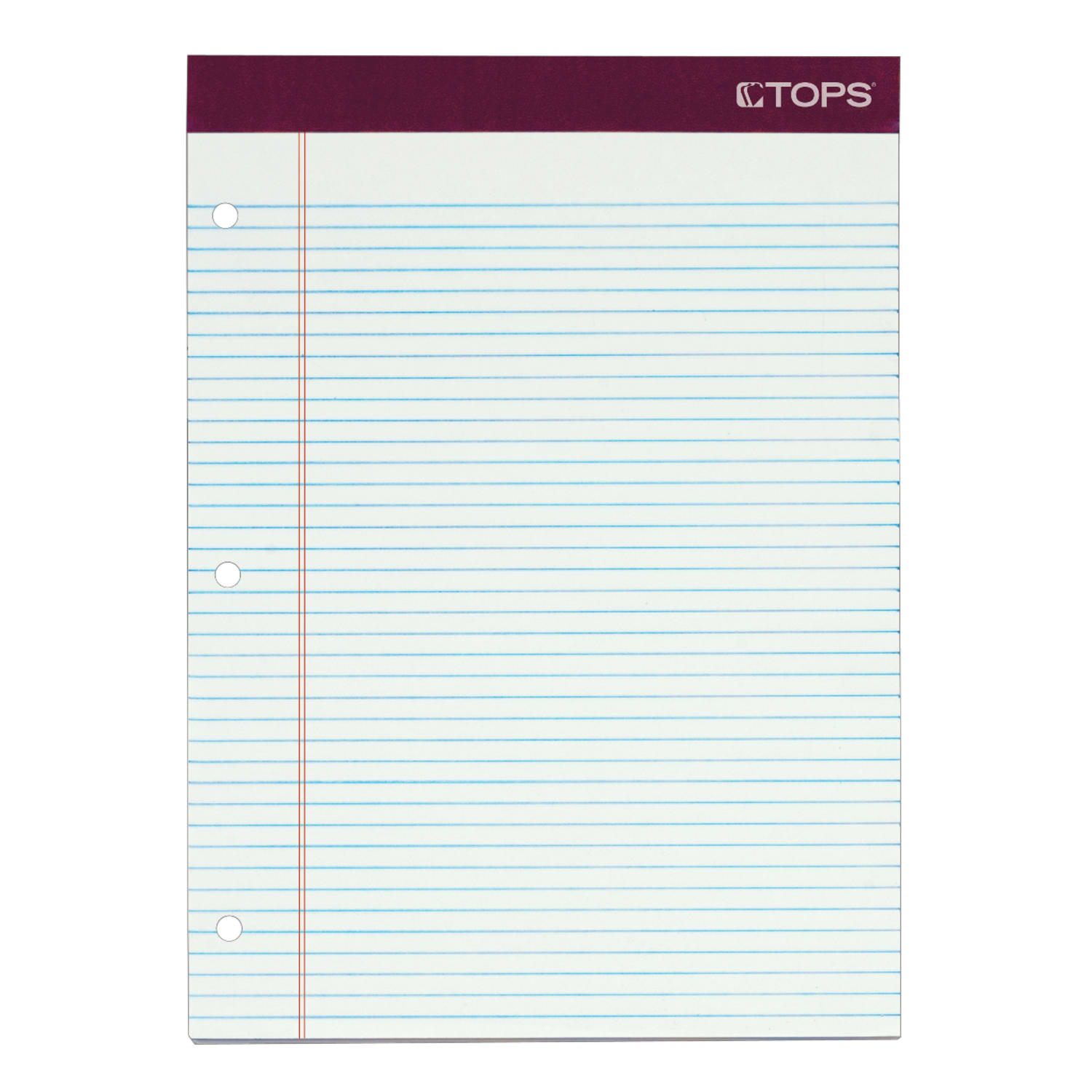 TOPS Double Docket Gold Writing Pads, 8 1/2in x 11in, Narrow Ruled, 200 Pages (100 Sheets), 3-Hole Punched, White, Pack Of 2 - Image 3