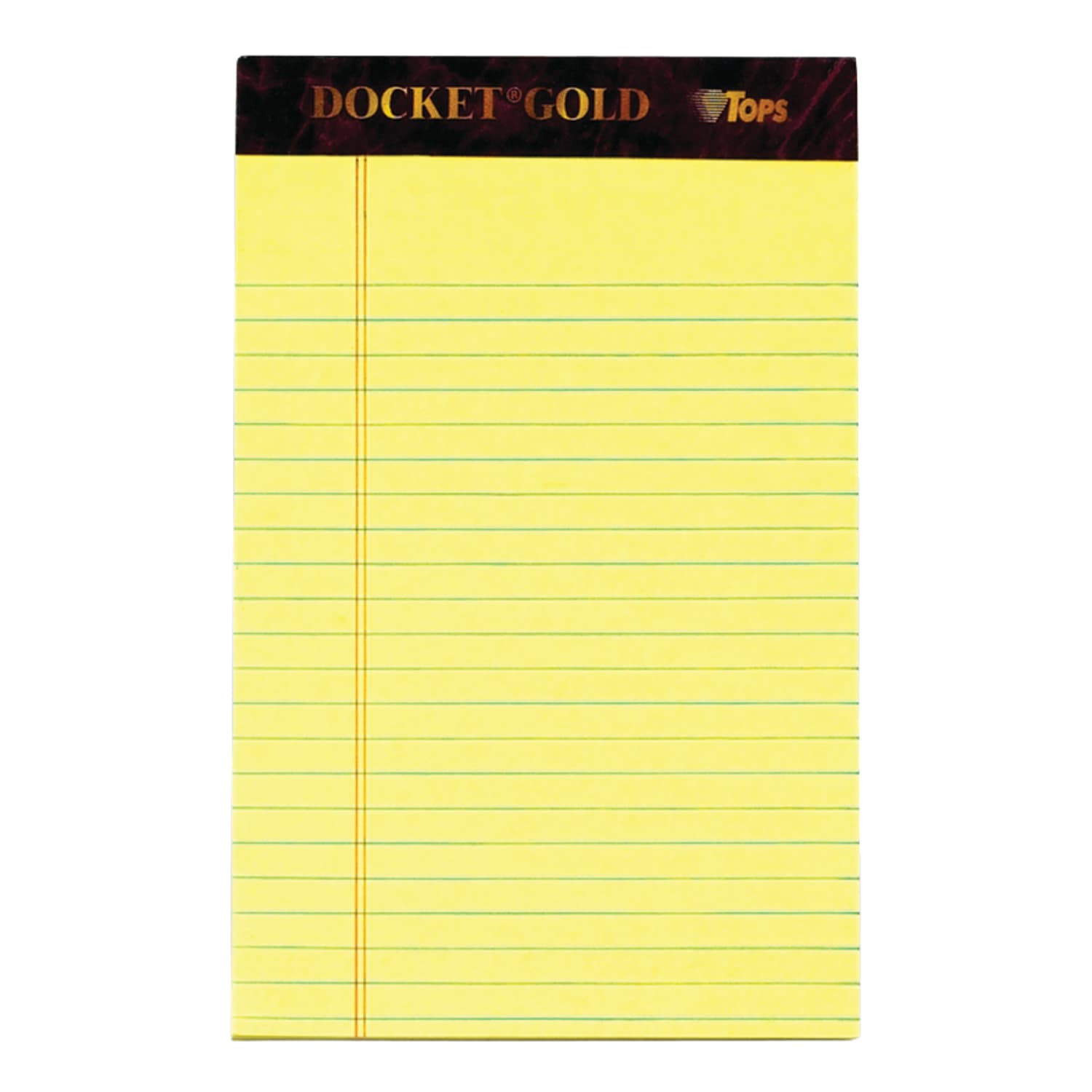 TOPS Docket Gold Premium Writing Pads, 5in x 8in, Jr. Legal Rule, Canary, 50 Sheets Per Pad, Pack Of 6 Pads - Image 4