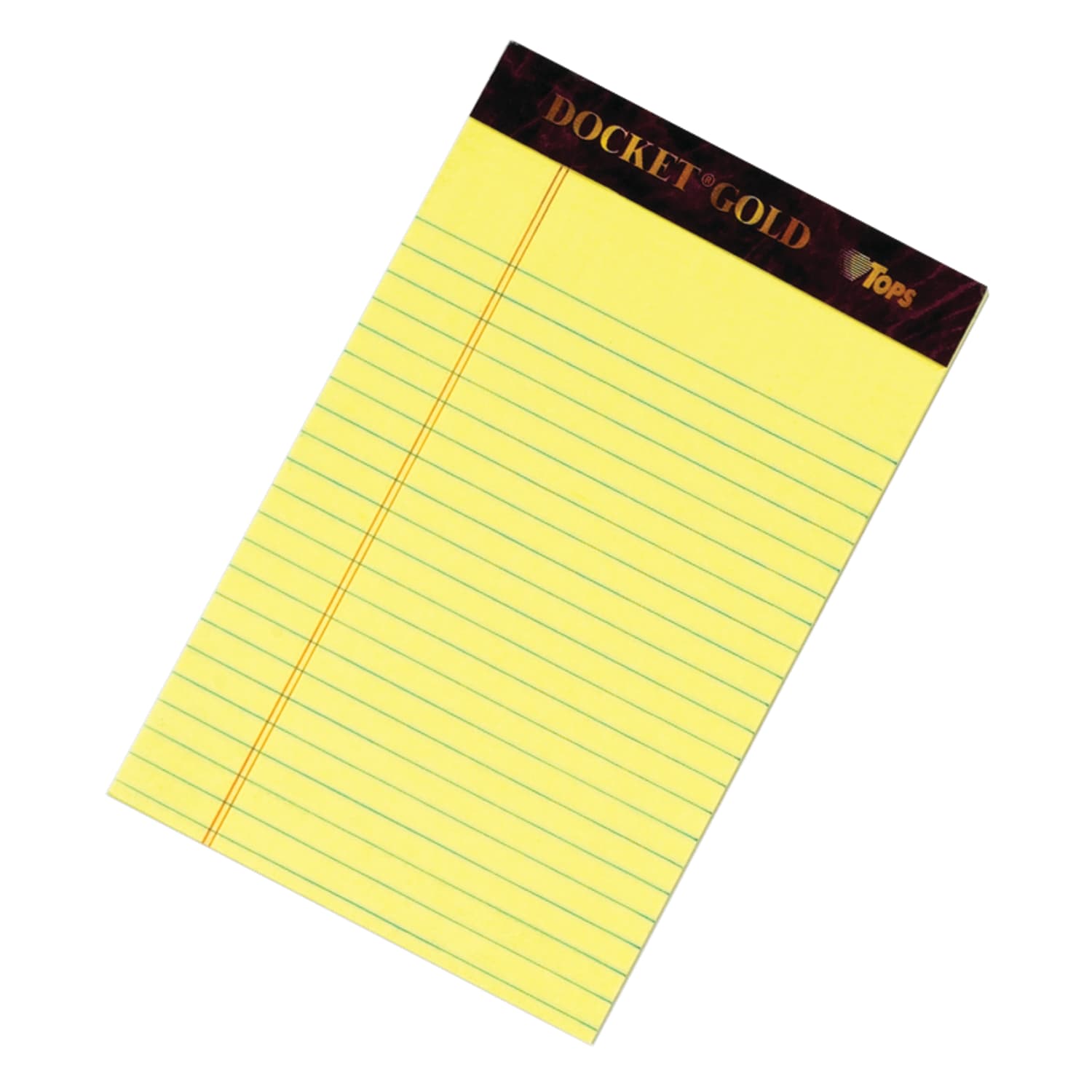TOPS Docket Gold Premium Writing Pads, 5in x 8in, Jr. Legal Rule, Canary, 50 Sheets Per Pad, Pack Of 6 Pads - Image 5