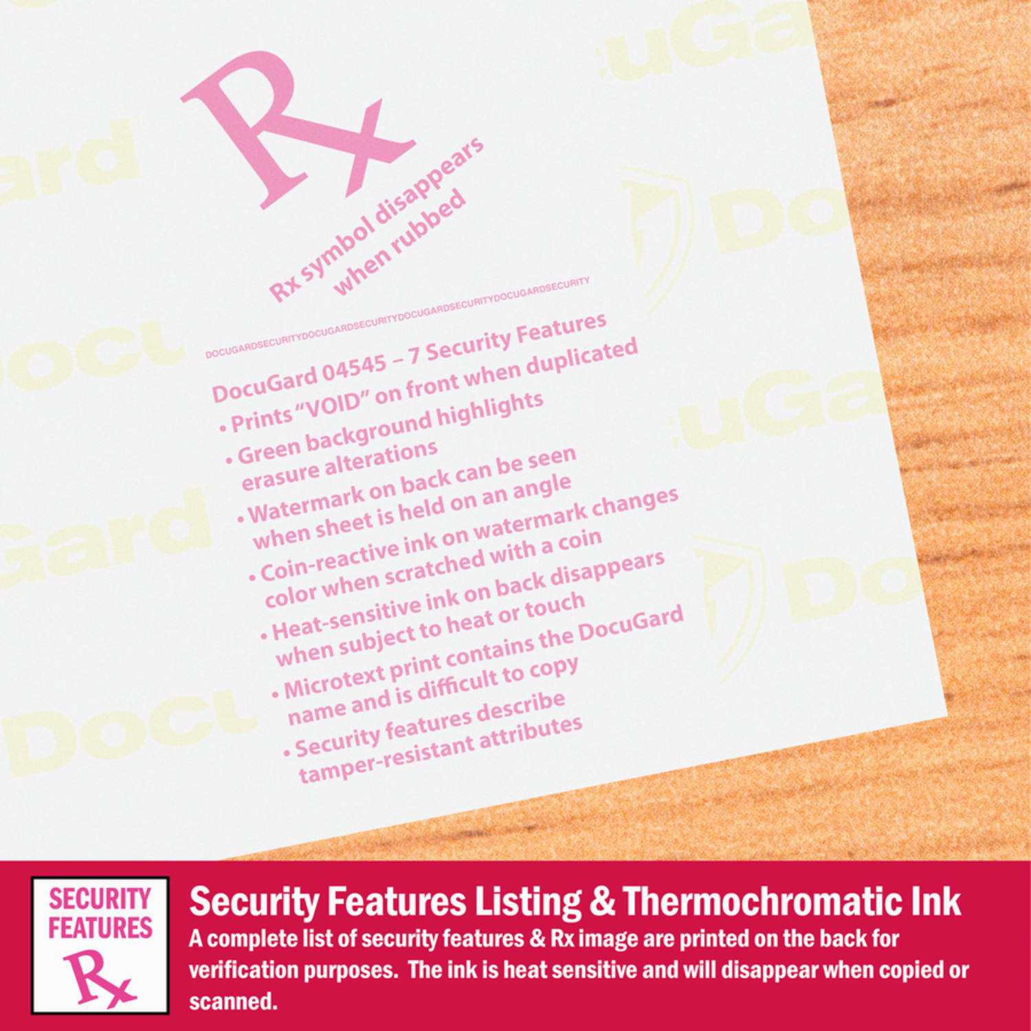 DocuGard Advanced Medical Security Paper - Letter - 8 1/2inx11in - 24 lb Basis Weight - Tamper Resistant, Watermarked, CMS Approved - Blue - 500/Ream - Image 6