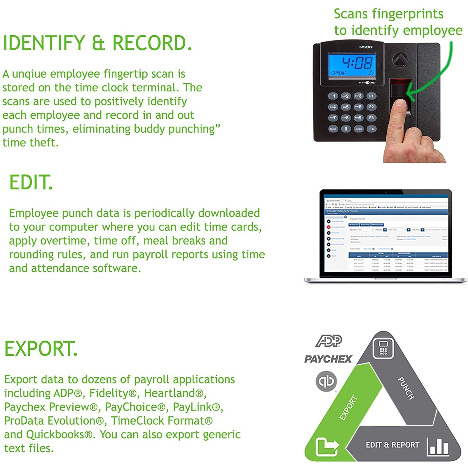 Pyramid TimeTrax Elite [TTELITEEK] Automated Biometric Fingerprint Time Clock  - TTELITEEK - Image 5