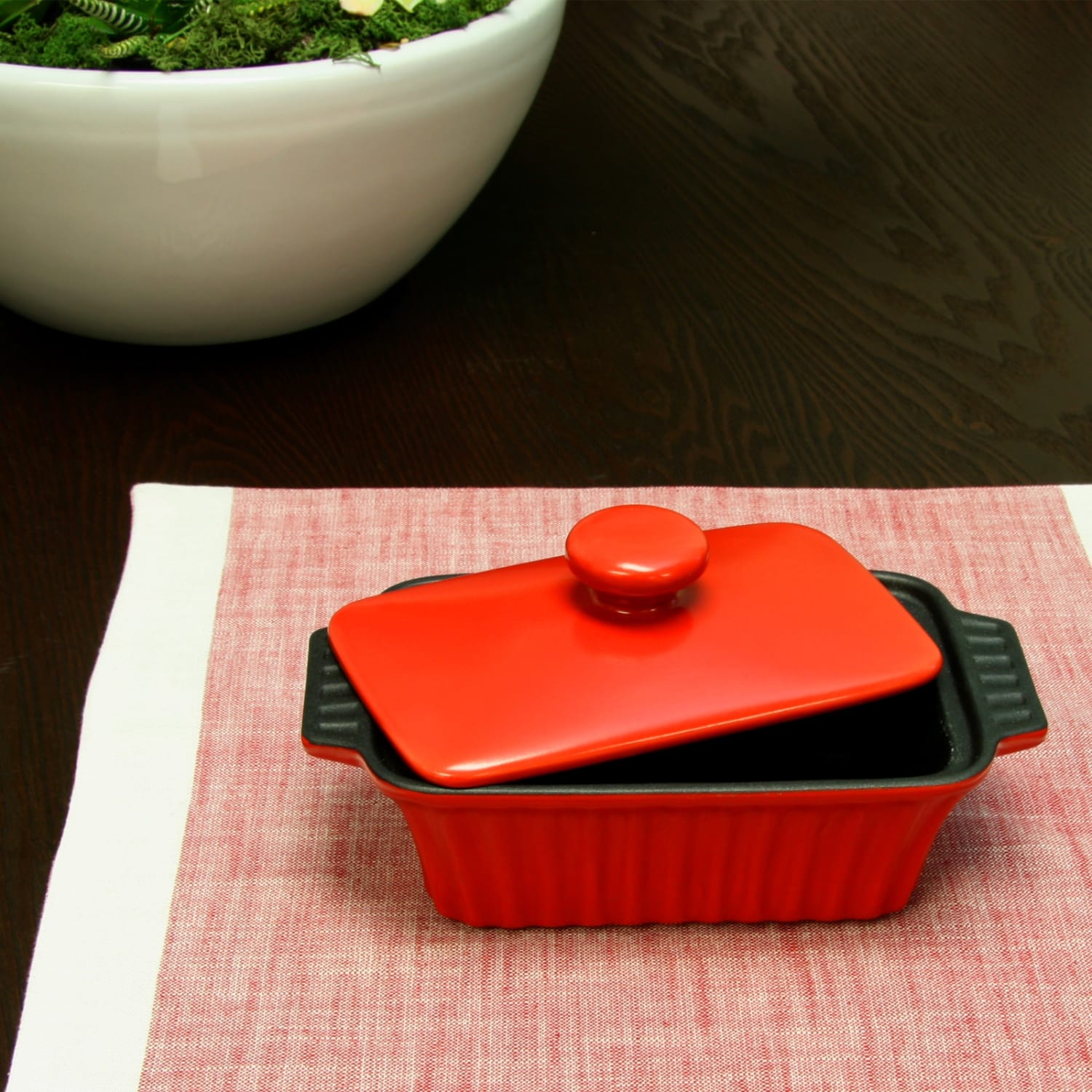 Crock-Pot Denhoff Non-Stick Ribbed Casserole Dish, 8-1/2in, Red - Image 3