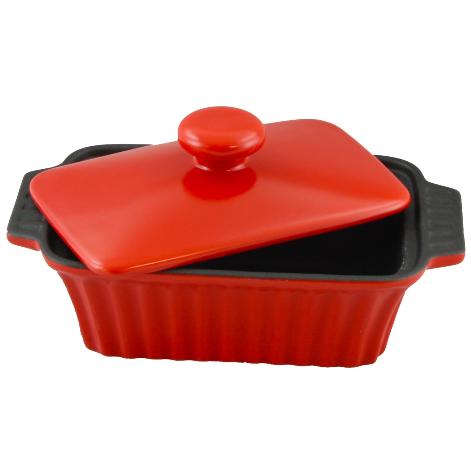 Crock-Pot Denhoff Non-Stick Ribbed Casserole Dish, 8-1/2in, Red - Image 4